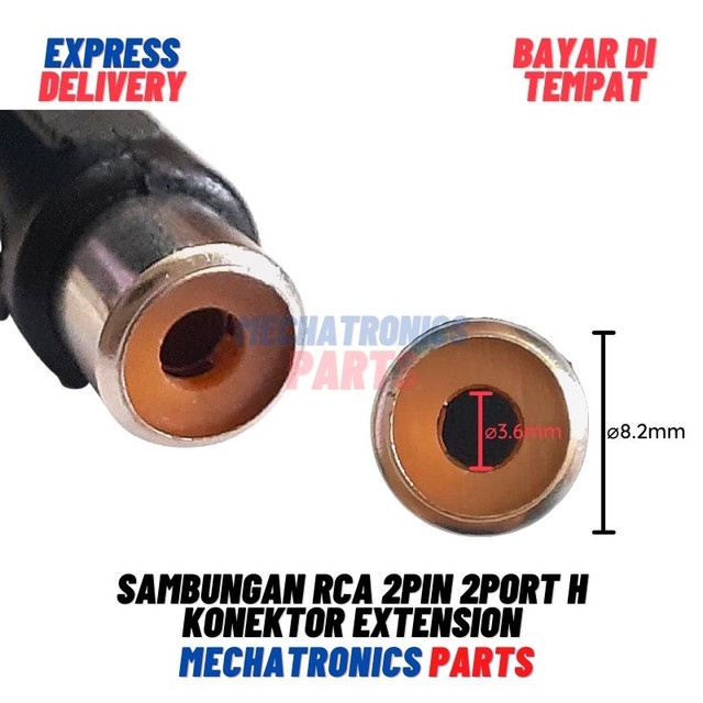 [5730] Sambungan RCA 2Pin 2Port H Konektor Extension