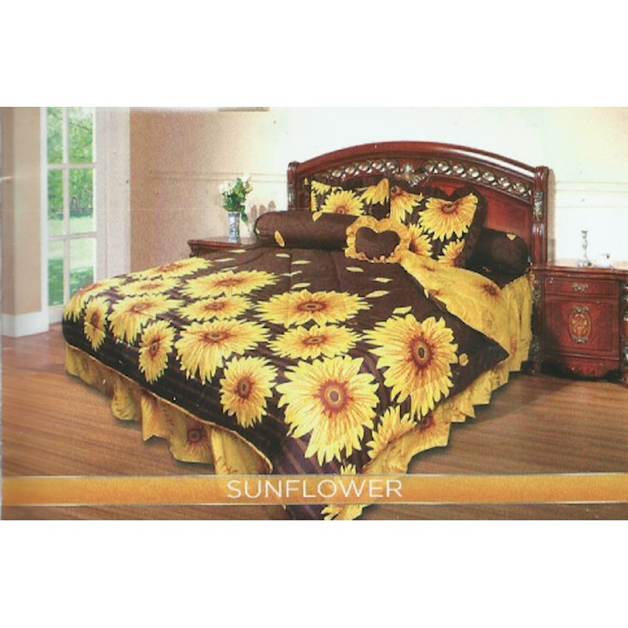 SPREI CALIFORNIA 180 B4 "SUNFLOWER" 4 BANTAL 2 GULING