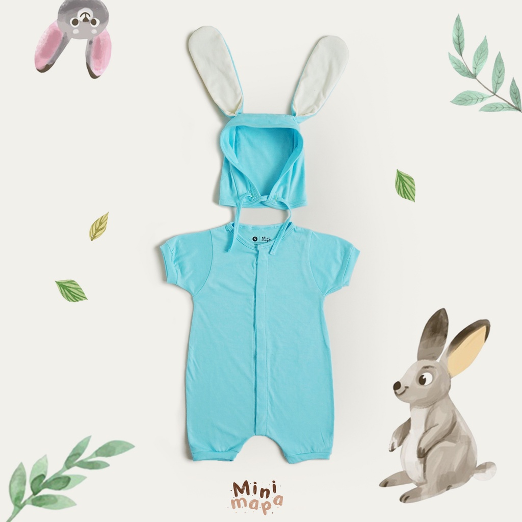 MINIMAPA - jumper bayi karakter kelinci baju baby bunny cewek cowok romper pendek murah katun bambu 