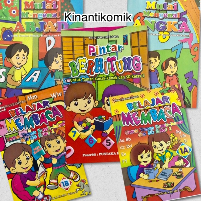 Paket 5 Buku PAUD dan TK (Abjad + Angka + Membaca