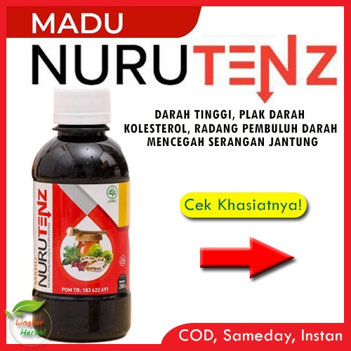 Madu NURUTENZ Asli Obat Darah Tinggi Hipertensi Original Menjaga Kesehatan Jantung 280 gram