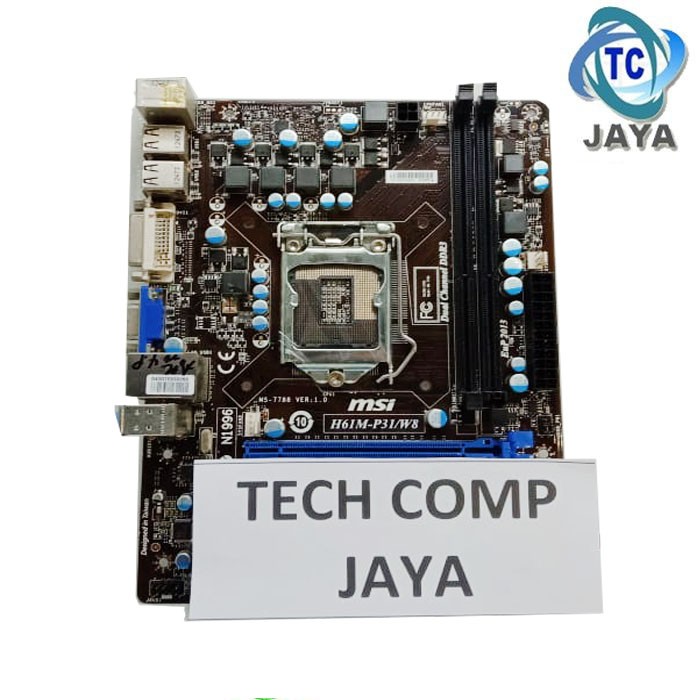 Mainboard LGA 1155 H61 MSI + Processor Core I5 3470 dan RAM 4GB