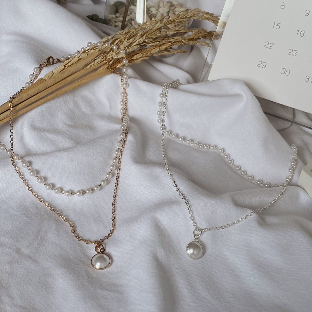 pearl necklace / Kalung Wanita Korea Aksesoris Necklace