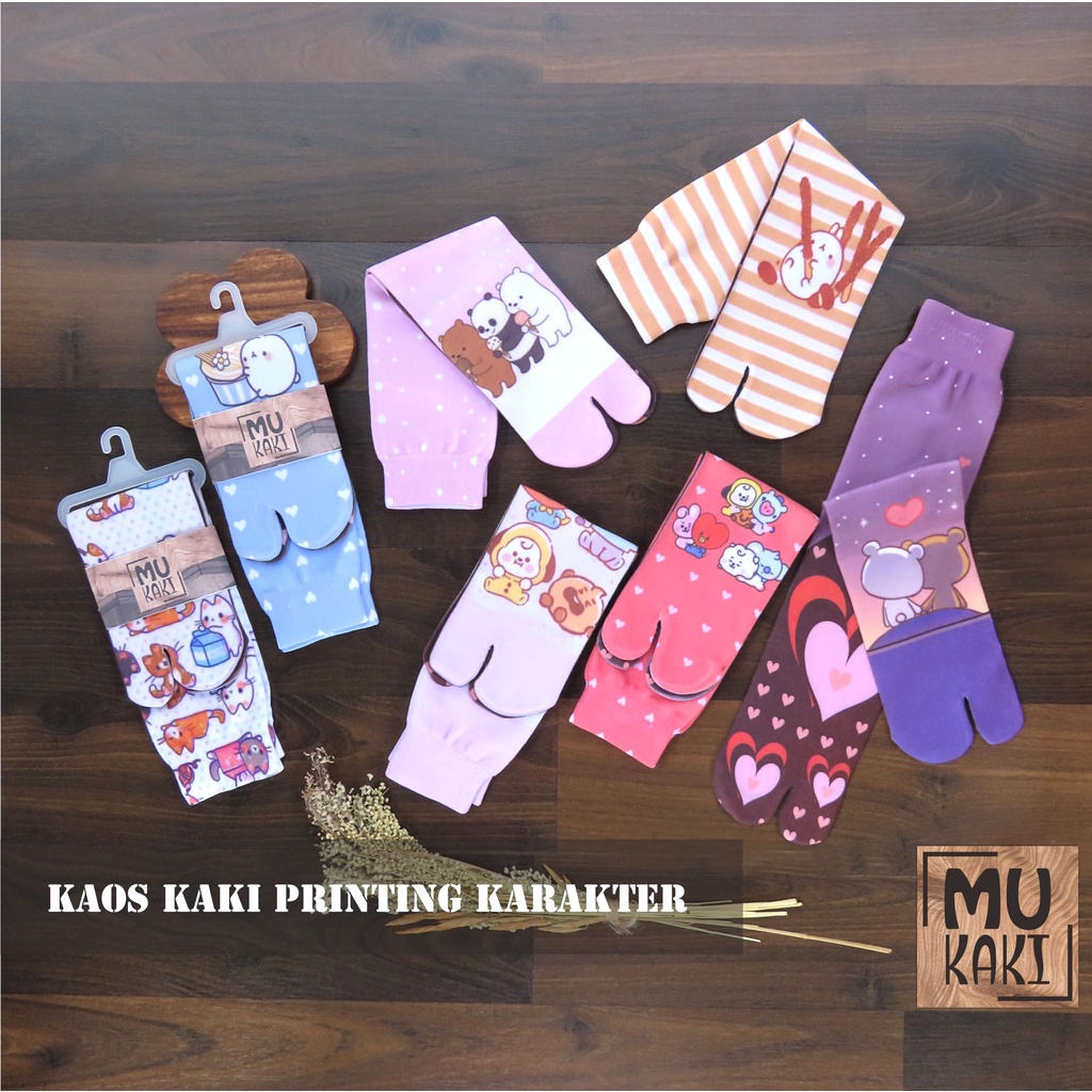 Kaos Kaki Jempol Motif Printing Dewasa Karakter Mukaki Murah B