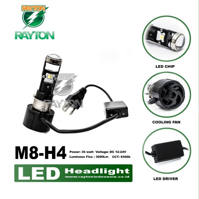 Lampu Motor H4 H6 M8 Headlamp Motor Mini Projector Led RTD Original