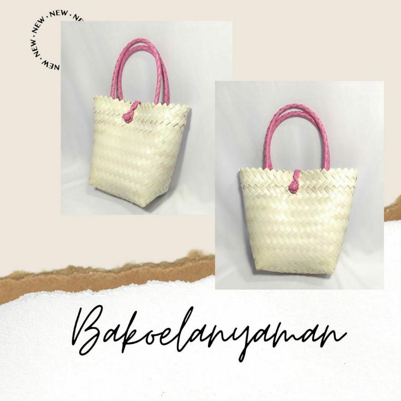 Tas HP tas anyaman mini lucu tas anyaman plastik tas imut