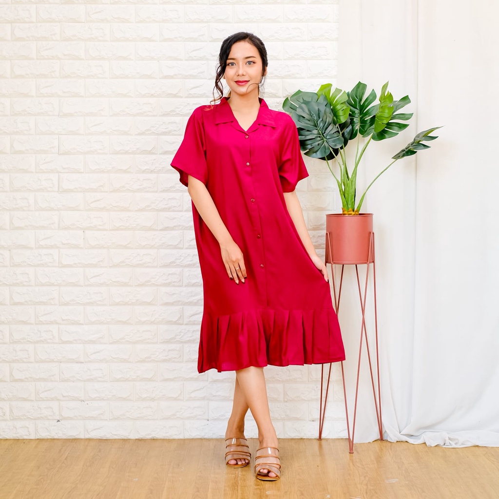 DRESS | DRESS WANITA | DASTER RUFLE | DASTER KEKINIAN DRESS | HOME DRESS RAYON | DASTER BUSUI | BUSUI FRIENDLY