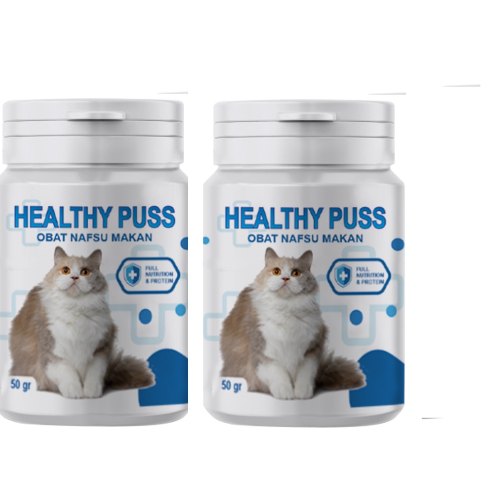 HEALTHY PUSS - Obat Vitamin Penambah Nafsu Makan Kucing Penggemuk 50gr