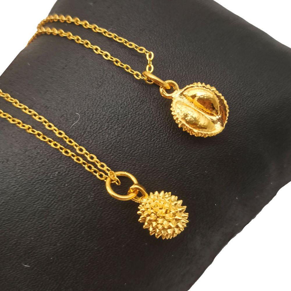 Mxbeauty Kalung Wanita Trendy Pasir Mengkilap Desain Niche Durian Liontin Gadis Necklace