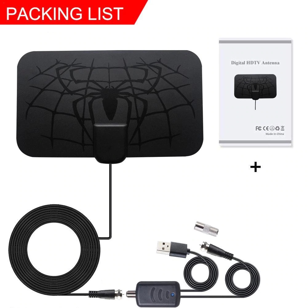 Taffware Antena TV Digital DVB-T2 High Gain 25dB with Signal Booster Amplifier