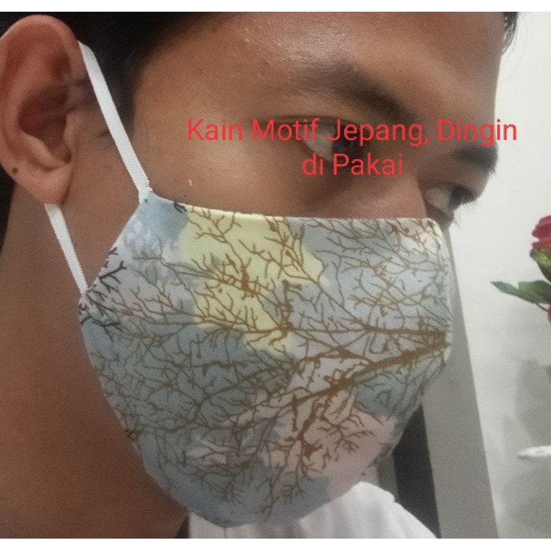 Masker kain 2in1Bolak Balik 2 lapis, Katun nyaman di Pakai