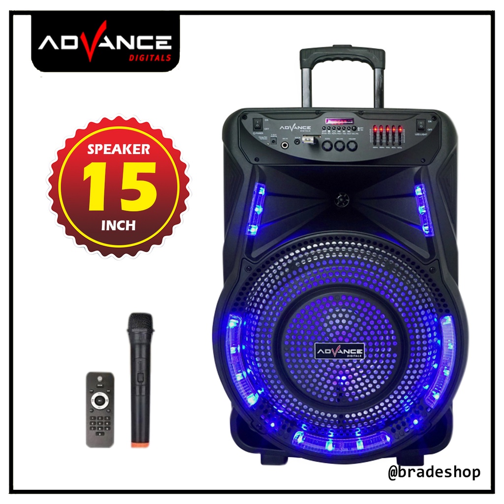 Speaker Bluetooth Advance 15 Inch K1502 + Microphone Wireless