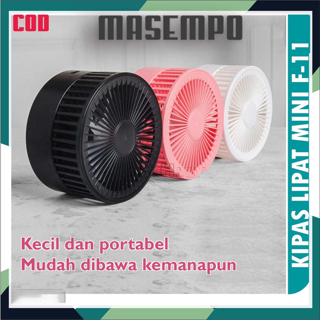 Kipas lipat mini usb F11/ Kipas Angin Portable / USB Rechargeable Mini Desk Fan,  kipas belajar