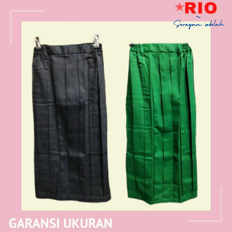 ROK SD PANJANG WARNA HITAM, HIJAU PAKE KARET
