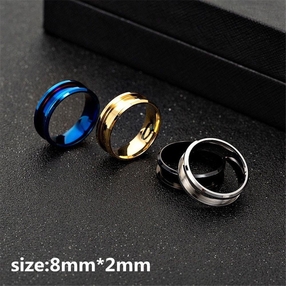 Lily Rings Blue Black Wanita Pria Membuat Perlengkapan Craft Metal Blank Rings