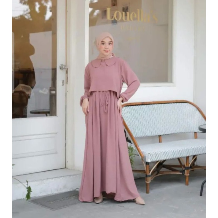 Gamis 51 by 3point original branded/gamis crinkle airflow/gamis polos/gamis murah/gamis wanita/gamis