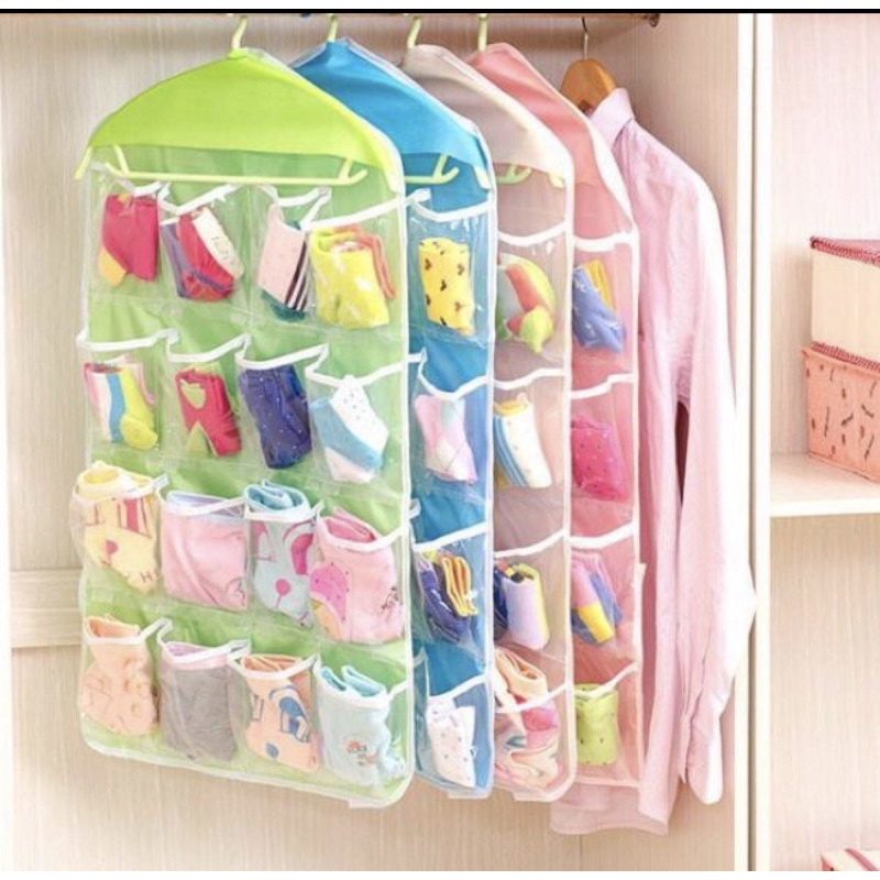 Pouch Hanging Gantung Organizer 16 Sekat Tempat Celana Dalam Storage