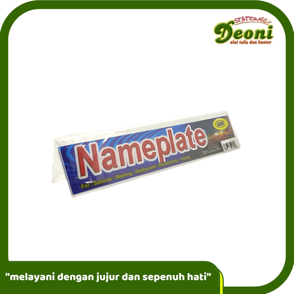 

GM NAMEPLATE 626 Akrilik 6 X 26cm Plat Nama Seminar Meeting Receptionis