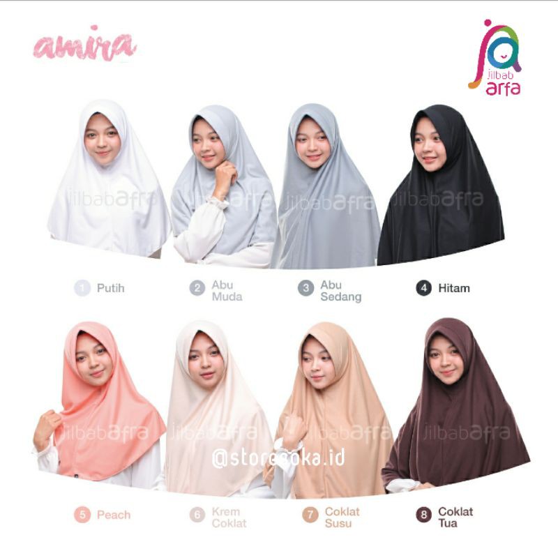 Jilbab Afra ( Jilbab Arfa ) Bergo Amira Pet Antem Size Jumbo - Jilbab Instan Bahan Kaos Adem, Lembut