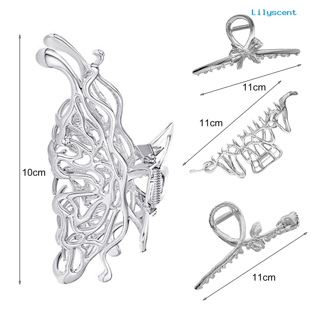 Ls Jepit Rambut Cakar Bentuk Pita Asimetris Warna Polos Anti Slip Gaya Punk Untuk Wanita