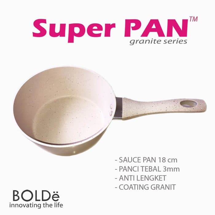 Bolde sauce pan Panci Saus GRANITE 18 cm 1,5L dengan penutup kaca