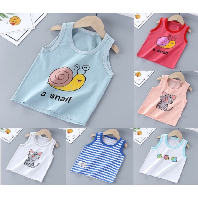 KAOS SINGLET BAJU ANAK LAKI PEREMPUAN SAMPAI 8 TAHUN IMPORT CEWEK COWOK