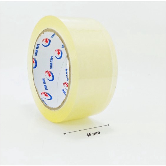 Lakban STAR TAPE Ukuran 45 MM X 100 YARD X 45 MICRON 2 Inch Lakban Bening