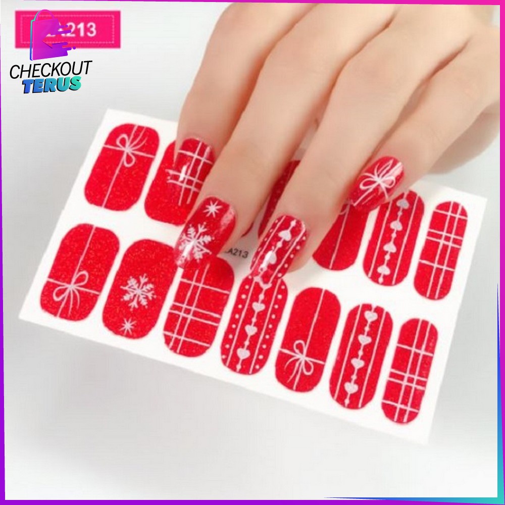 CT K54 Stiker Kuku Wanita Korea Waterproof Sticker Kuku Fashion Wanita Anti Air Nail Art Sticker Cantik