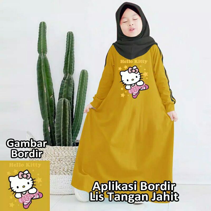 Baju Anak Muslim Gamis (Bordir + Lish Jahit) Gamis anak