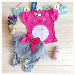  Totoro setelan baju  kaos  bayi  perempuan celana 