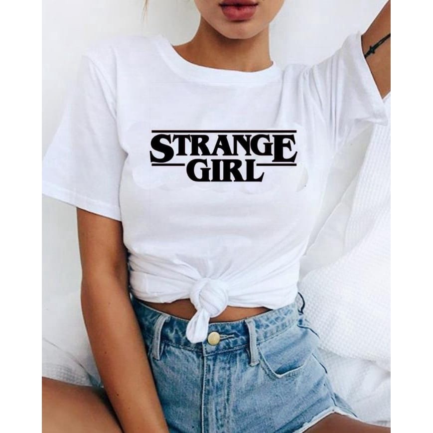 MYSTIQUE.ID-BAJU KAOS STRANGE GIRL T-SHIRT LUCU DAN AESTHETIC