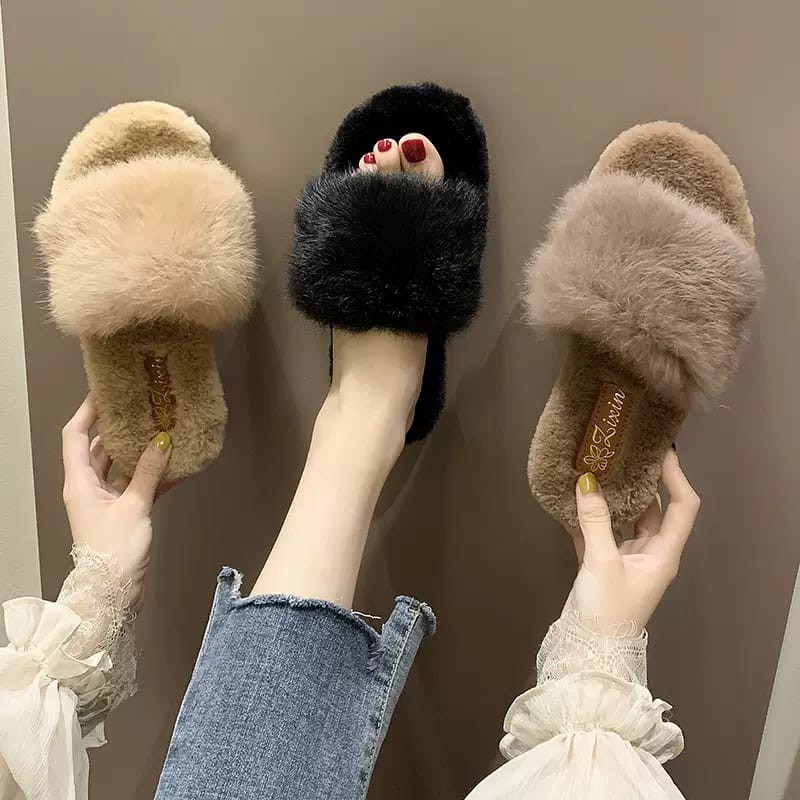  SANDAL  FUL BULU  SENDAL RASFUR  SENDAL SLOP BULU  