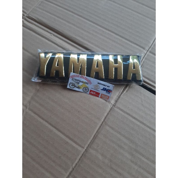 EMBLEM LOGO TULISAN YAMAHA BUAT TANGKI RX KING WARNA GOLD