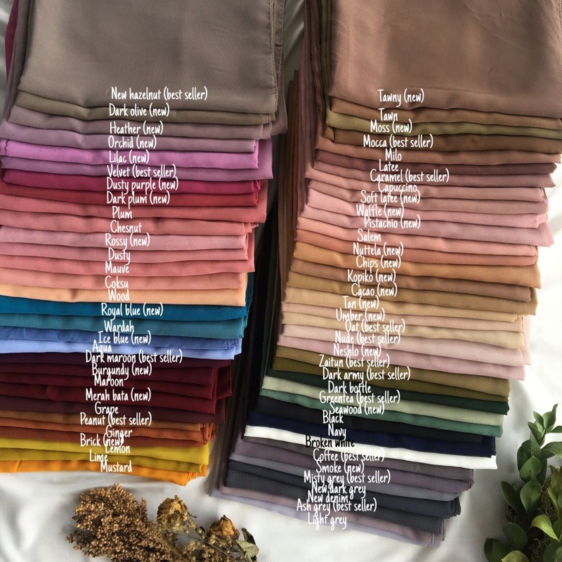 [READY STOCK] PROMO BELLA SQUARE MURAH | 70 PILIHAN WARNA HIJAB POLYCOTTON, TEGAK DIDAHI