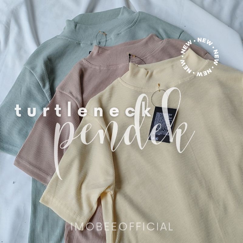 TURTLENECK RIB PENDEK // KAOS RIBB KERAH TINGGI LENGAN PENDEK