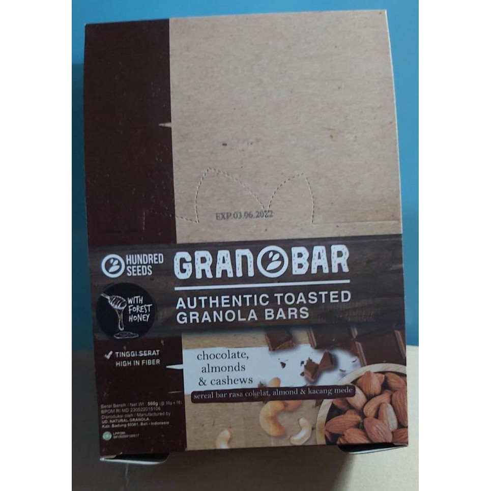 

Terbaru Granobar Chocolate Almonds Cashews Granola isi 16 bar - Choco A isi 16