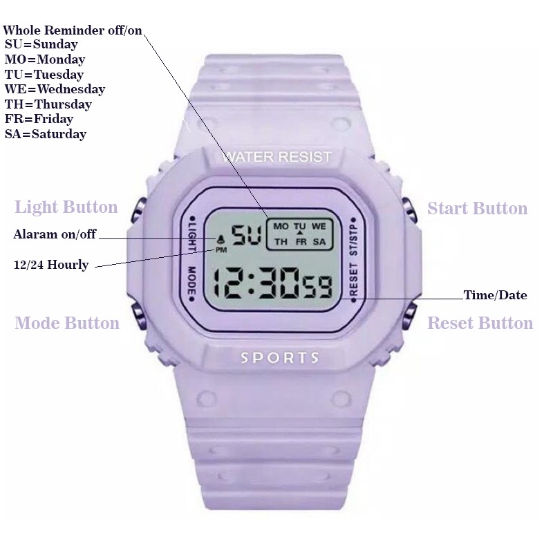 ❤️GTB❤️JAM TANGAN RUBBER DIGITAL SEGI 5600 GROSIR MURAH KARET SPORT LED PRIA WANITA COUPLE JT031