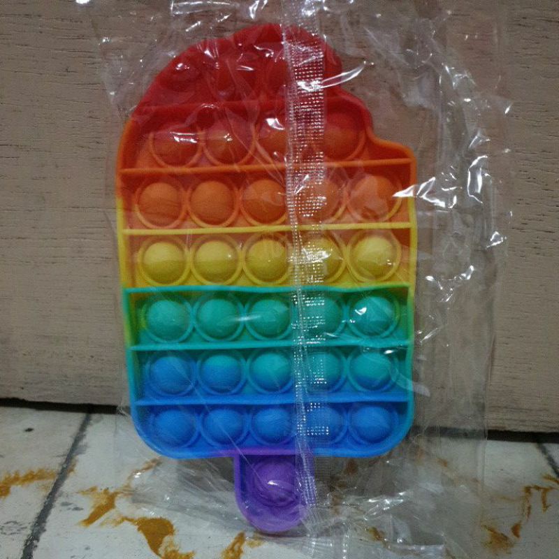 Pop It Ice Cream Macaron Boba Cup & Varian Es Krim | Popit Es Krim Centong Warna-warni-Ice Cream Rainbow