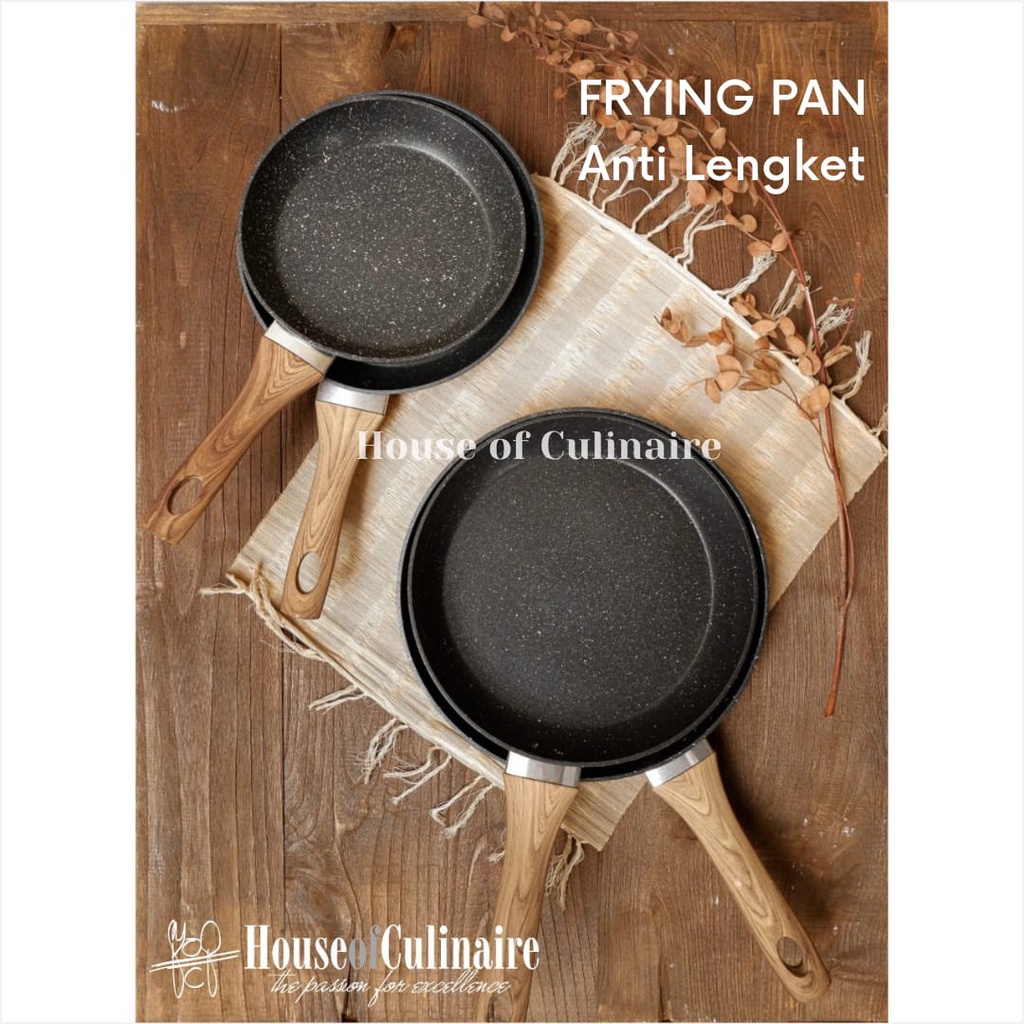 Frying Pan Medical Stone Non-Stick 20, 22, 24, 26 cm Kompor Induksi
