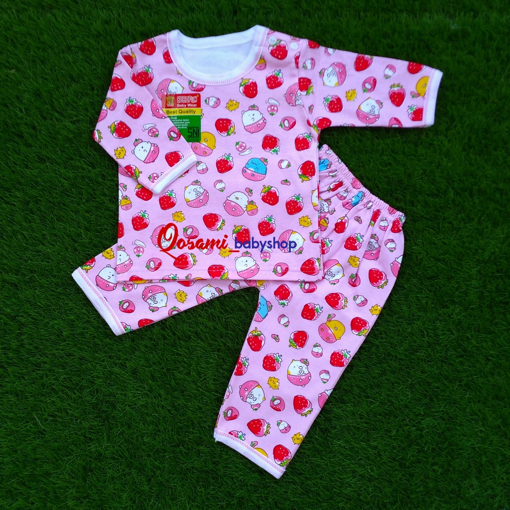 BABYFUN Cewek Setelan Panjang Bayi Newborn Motif Print SNI