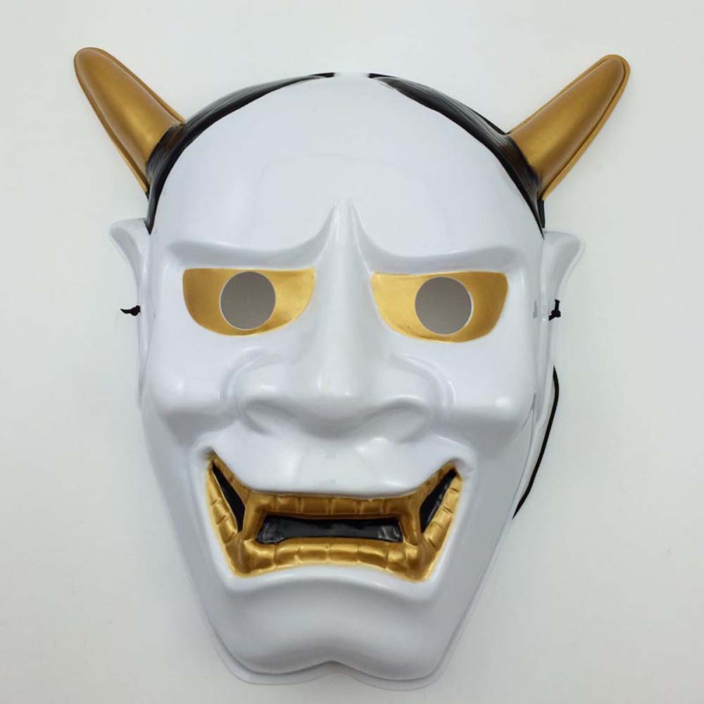 QUINTON Cosplay Party protectionProps Kabuki Kitsune Anime protectionCosplay protectionEvil Oni Naruto Buddhist Plastic Halloween Full Face Party Props/Multicolor