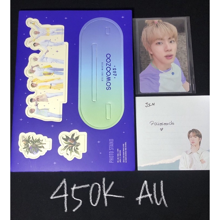 PHOTOCARD ONLY (NO INCLUDE PHOTOSTAND) PHOTOCARD BTS OFFICIAL JIN APPLE HAIR DVD SWZ SOWOOZOO