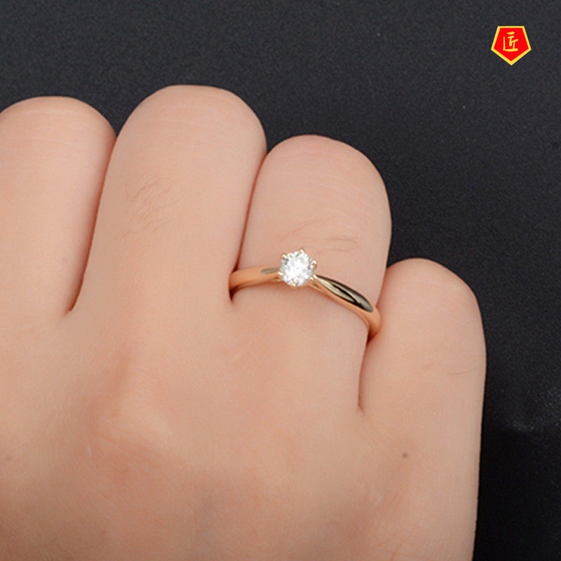 [Ready Stock]Simple Classic 925 Silver Inlaid Diamond Ring