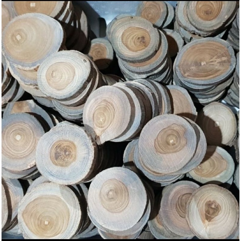 potongan kayu jati Wood slice wooden dekorasi