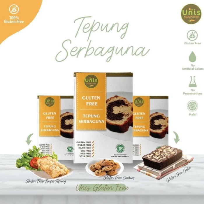 

hbt204tt Tepung Serbaguna Gluten Free /All Purpose Flour /Unis Gluten Free 500G Da01D100