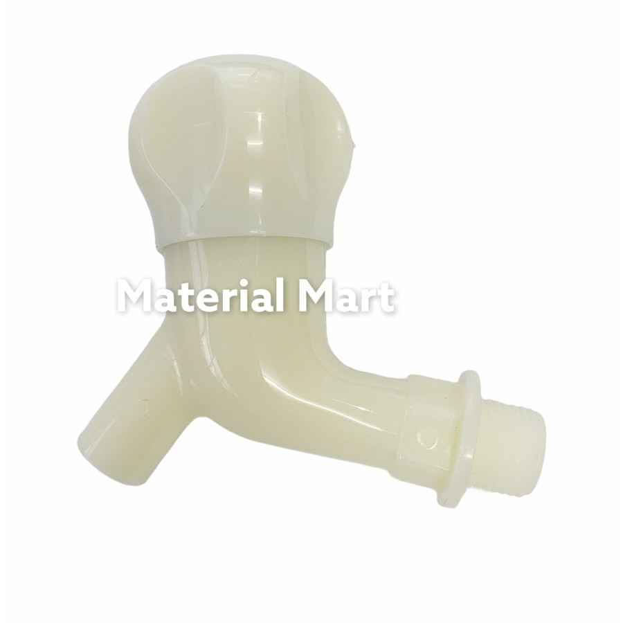 Keran Air PVC 1/2 Inch Belimbing | Kran Tembok Plastik Putar 3/4 Inch | Material Mart