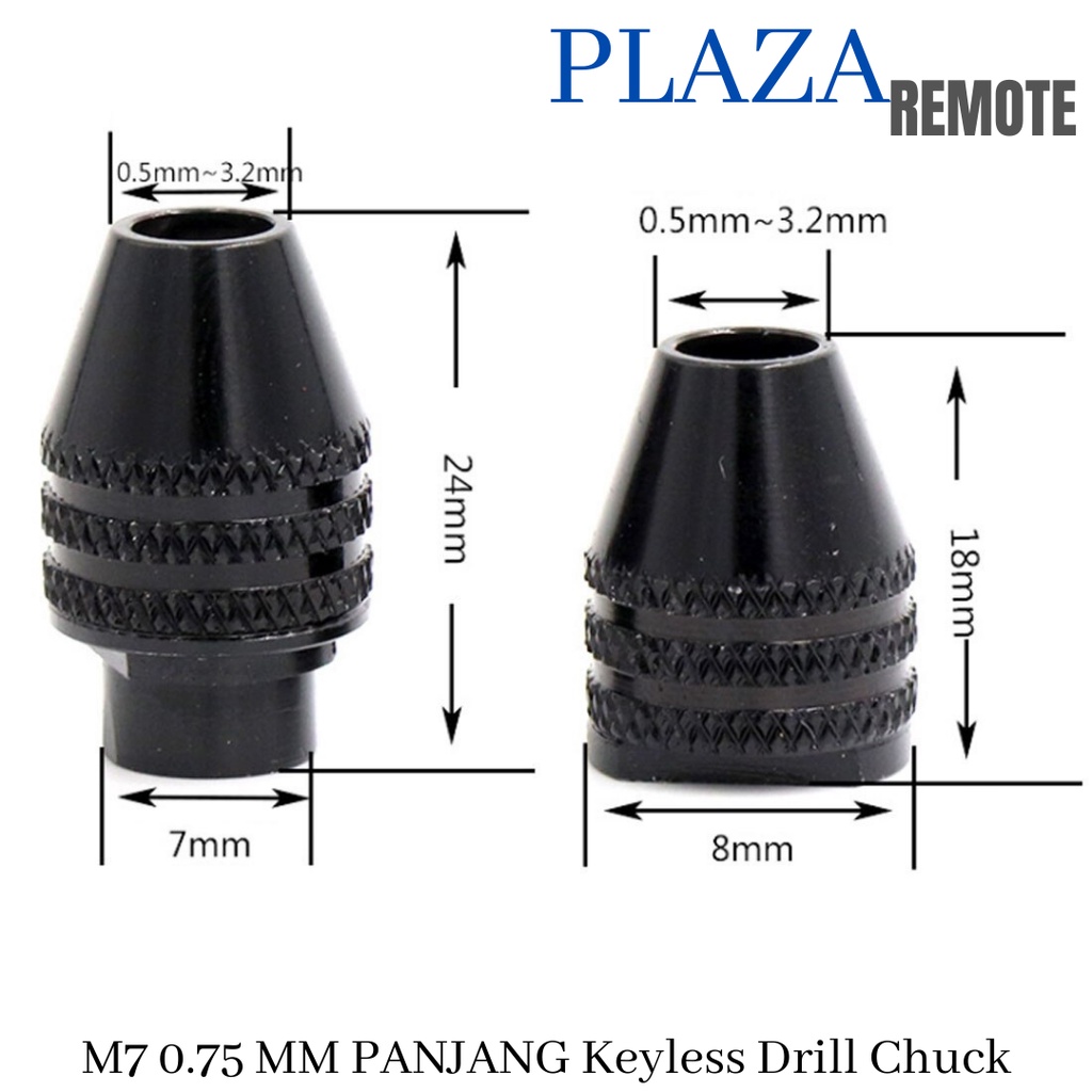 M7 X 0.75 KEYLESS CHUCK KEPALA BOR MINI DREMEL KONEKTOR SAMBUNGAN