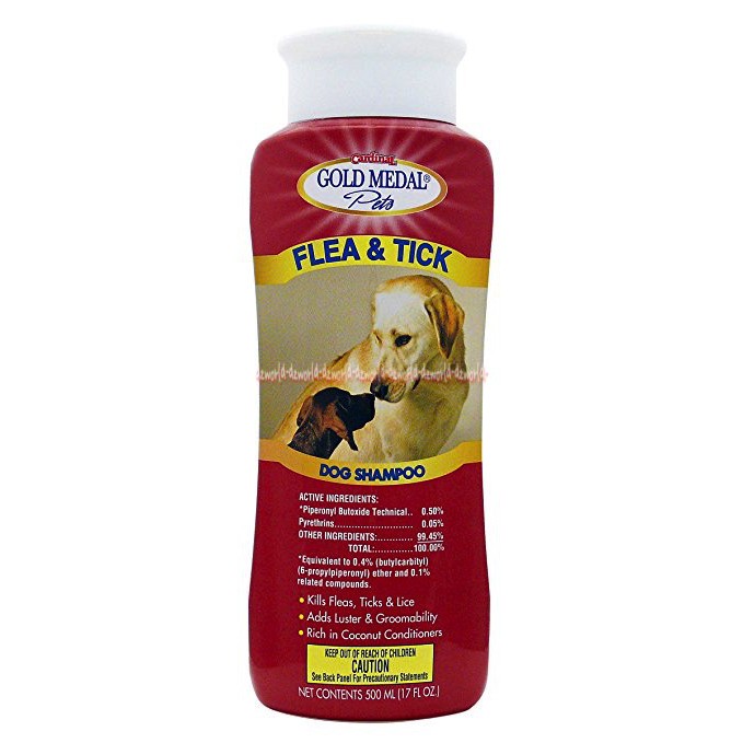 Gold Medal Pets Flea &amp; Tick Shampoo Hewan Untuk Membasmi Kutu &amp; Kotoran Shampo 500mL