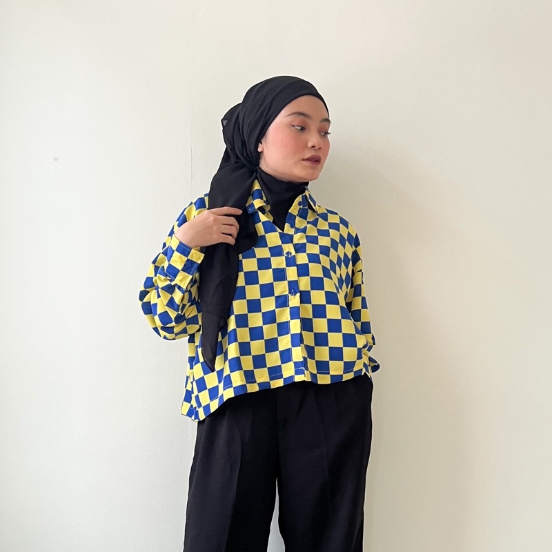 Xema Shirt / Checkered Crop Shirt