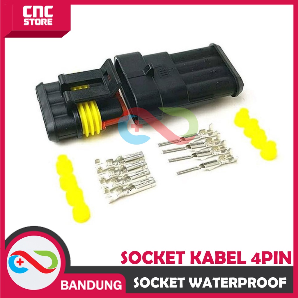 SOKET KONEKTOR KABEL ANTI AIR SOCKET WATERPROOF 4PIN